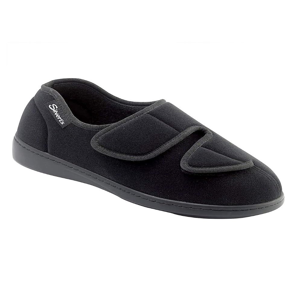 Silverts Women's Stretchable Wide Fit Slippers, Easy Closure Non-Slip