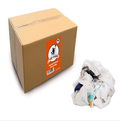 Eva's Choice 99602 Recycled Woven Wiping Rags, 100% Cotton, Assorted Colors, 50 lb Box