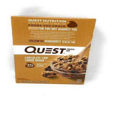 QUEST NUTRITION Chocolate Chip Cookie Dough Protein Bar 12 Pack, 2.12 OZ