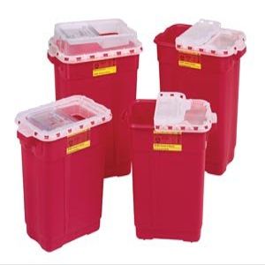 BD Extra Large Sharps Collector, 9 Gal, Slide Top Gasketed, Red 305602