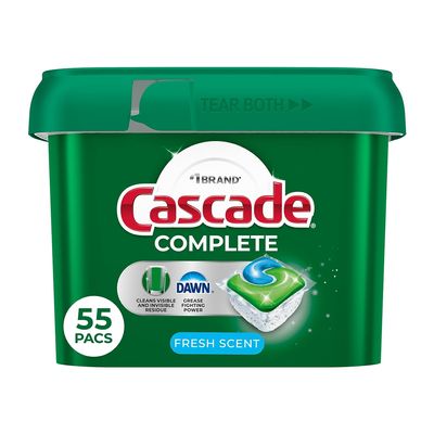 Cascade Complete Actionpacs, Dishwasher Detergent, Fresh Scent, 63 Count