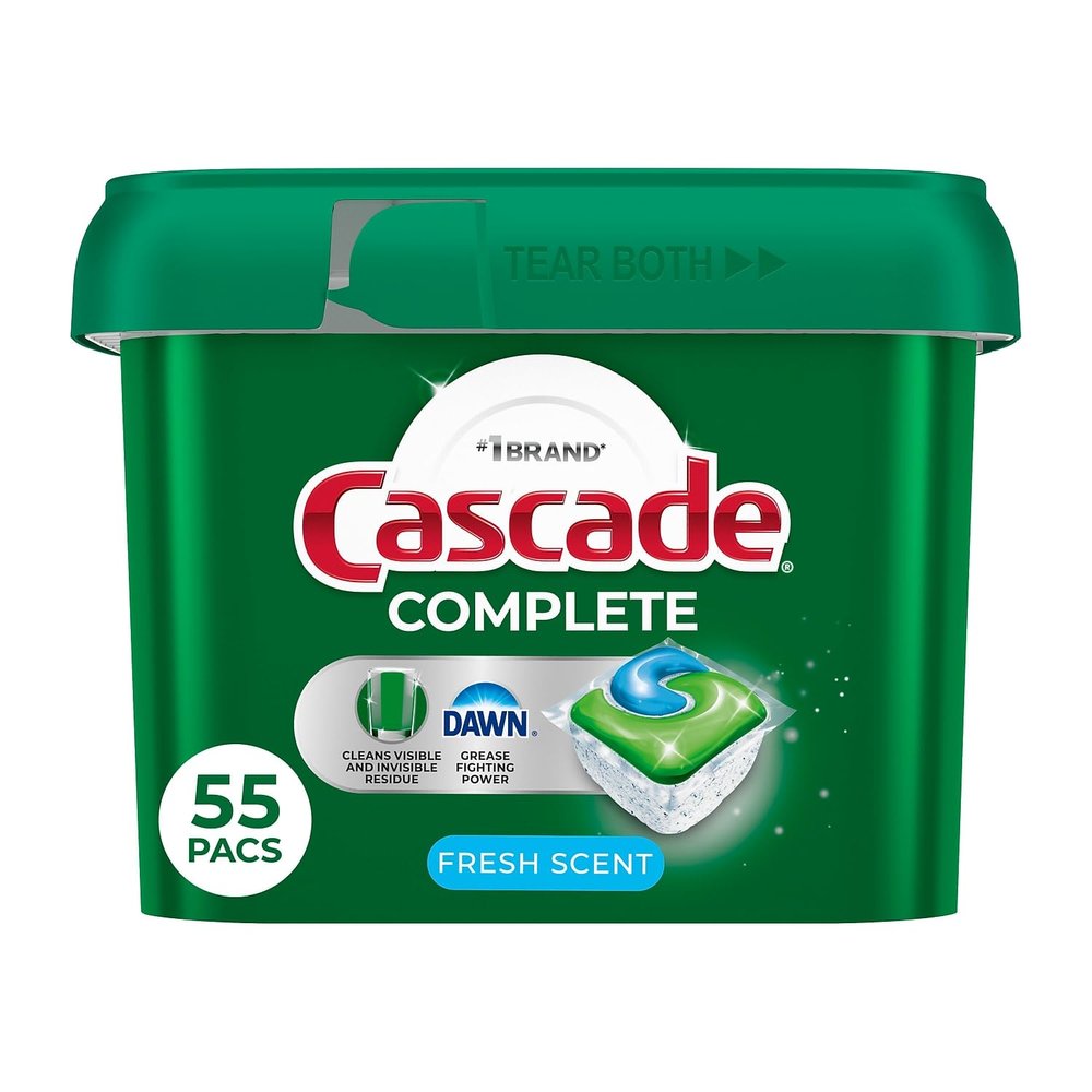 Cascade Complete Actionpacs, Dishwasher Detergent, Fresh Scent, 63 Count