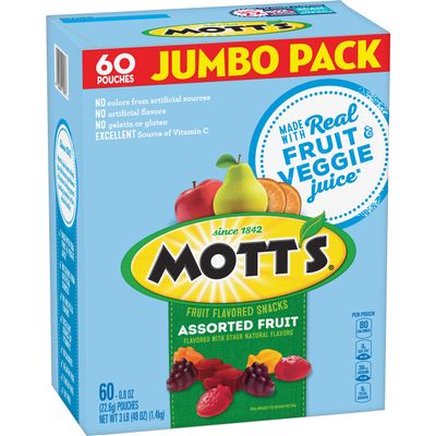 Mott's Mott's Fruit Flavored Snacks Assorted Fruit, 60Count