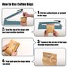 Natural Kraft Coffee Pouches, Resealable Coffee Bag with valve, Flat Bottom Pull Tab Zipper (100pcs, 8oz, 0.5lb, 227gram) view 4