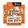 Kettle and Fire Turmeric Ginger Chicken Bone Broth, Keto, Paleo, and Whole 30 Approved, Gluten Free, High in Protein and Collagen, 3 Pack view 1