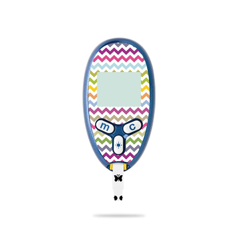 MightySkins Skin Compatible with Abbott Freestyle Lite - Rainbow Chevron | Protective, Durable, and Unique Vinyl Decal wrap Cover | Easy to Apply, Remove, and Change Styles | Made in The USA