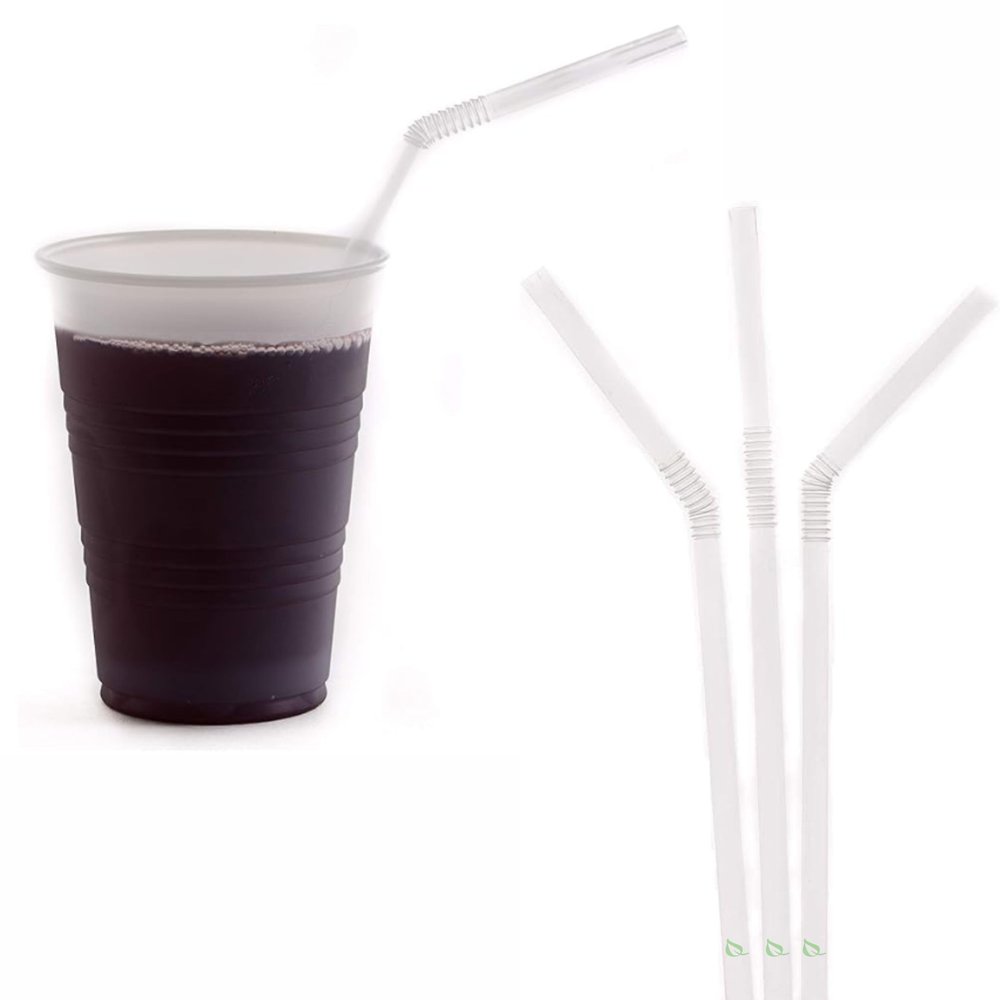 Individually Wrapped Flexible Plastic Drinking Straws 3200/BOX - EcoQuality Disposable Clear, BPA Free Plastic - Bendy, Party, Fancy, Birthday Parties, Bendi, Catering, Bulk