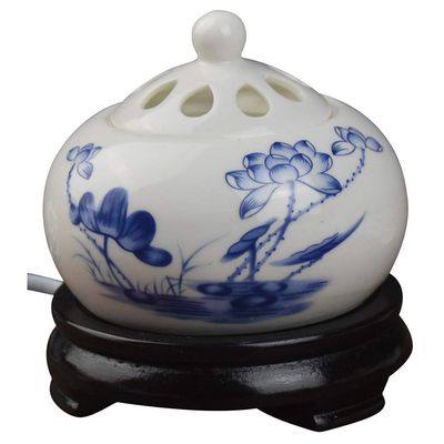 Ceramic Aroma Smokeless Incense Burner -Home Office Adjustable Temperature Timer - Agarwood Aromatherapy Essential Oil Electric Heating Aromatherapy Stove