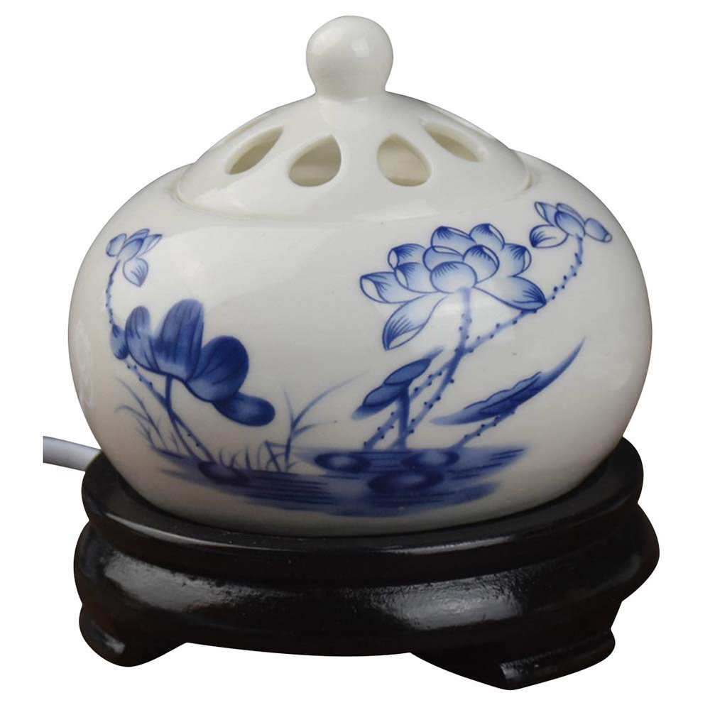 Ceramic Aroma Smokeless Incense Burner -Home Office Adjustable Temperature Timer - Agarwood Aromatherapy Essential Oil Electric Heating Aromatherapy Stove