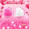 500 Pieces Gift Box Filler Shreds Mini Heart Foam Beads Gift Basket Filler Bedding Pearl Wool Material by EORTA for Crafts DIY Package Packing Decoration Party Wedding Supply, Pink view 2