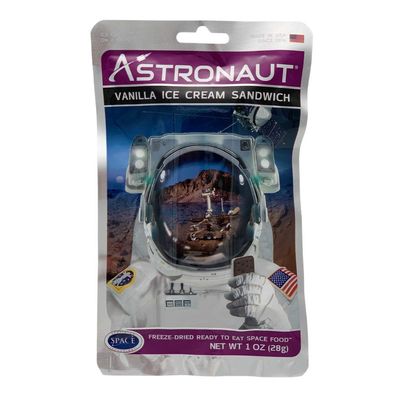Astronaut Foods Freeze-Dried Ice Cream Sandwich, NASA Space Dessert, Vanilla, Bulk 50Count