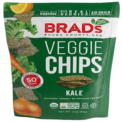 Brad's Plant Based Organic Kale Veggie Chips 3 oz Bags - Pack of 3