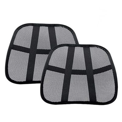 2 Pack Mesh Lumbar Support Back Support Cushions - Breathable Cool Black Mesh - Air Flow Breathable Back Support Cushion for Use in Office, Car