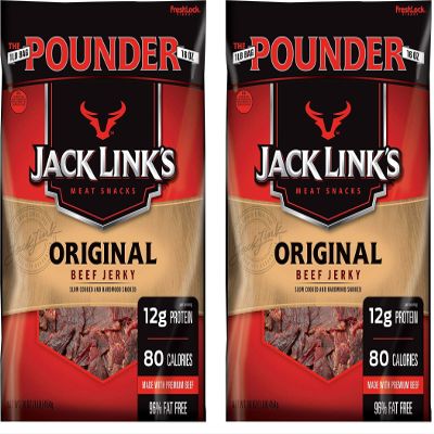 Jack Links Beef Jerky, Original Flavor, 16 Ounce, 2 Pack