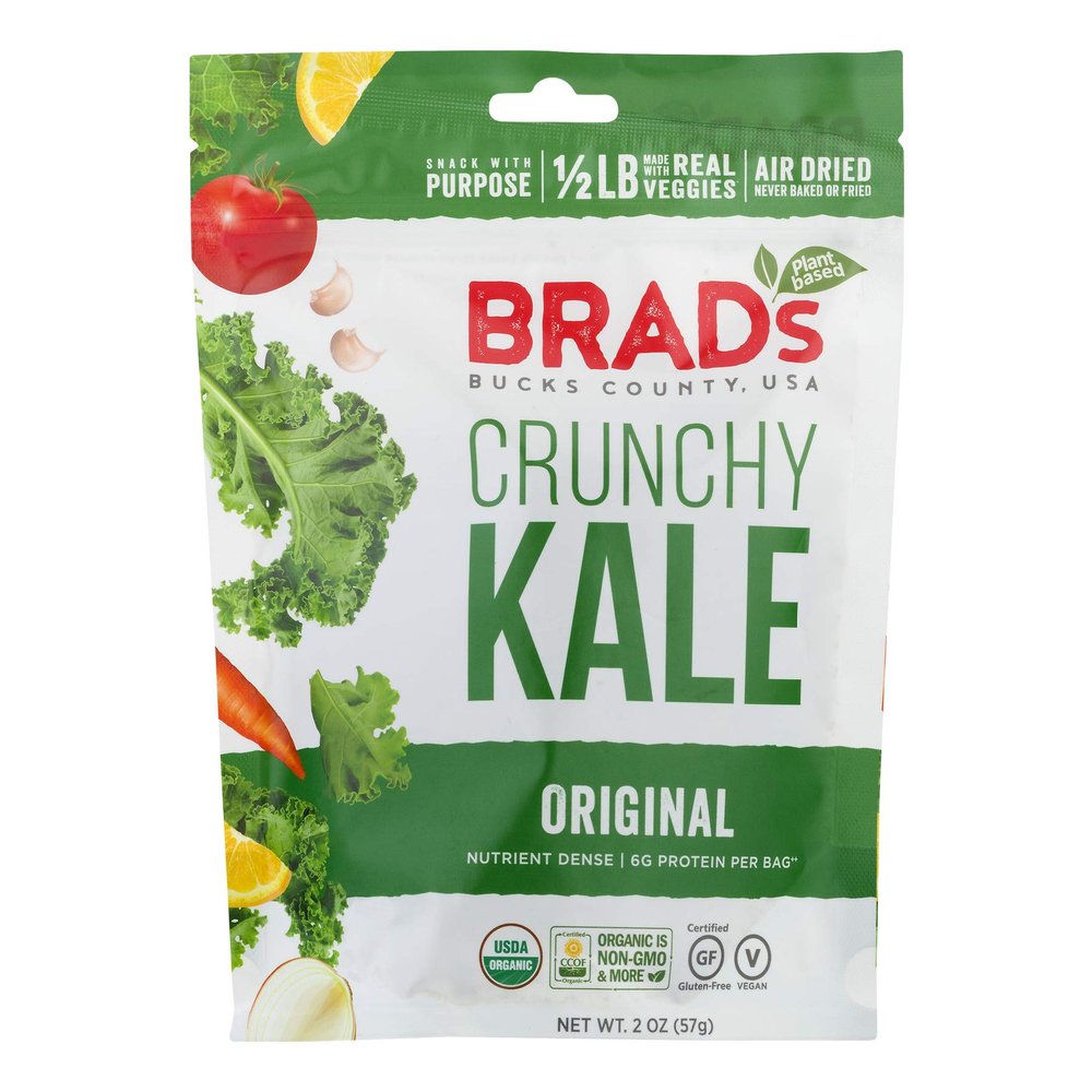 Brad's Plant Based Organic Original Crunchy Kale 2 oz Bags - Pack of 12