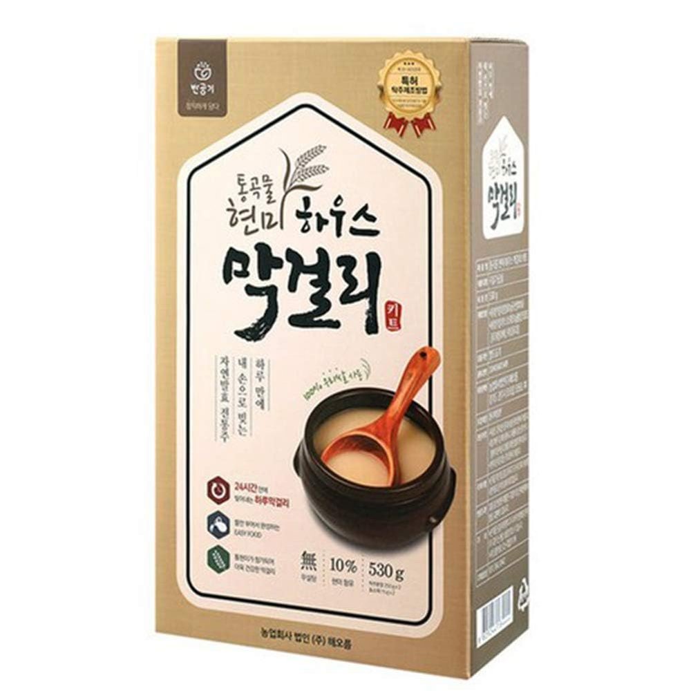 [BanGongGi] Whole Grain Brown Rice It is Korean Traditional Liquor Homemade House Makgeolli (Rice Wine) Making KIT 5 Bottles