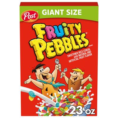 Fruity PEBBLES Breakfast Cereal, Gluten-Free, Sweetened Rice Crunch with 10 Vitamins and Minerals, 23 oz Extra Large Size Box