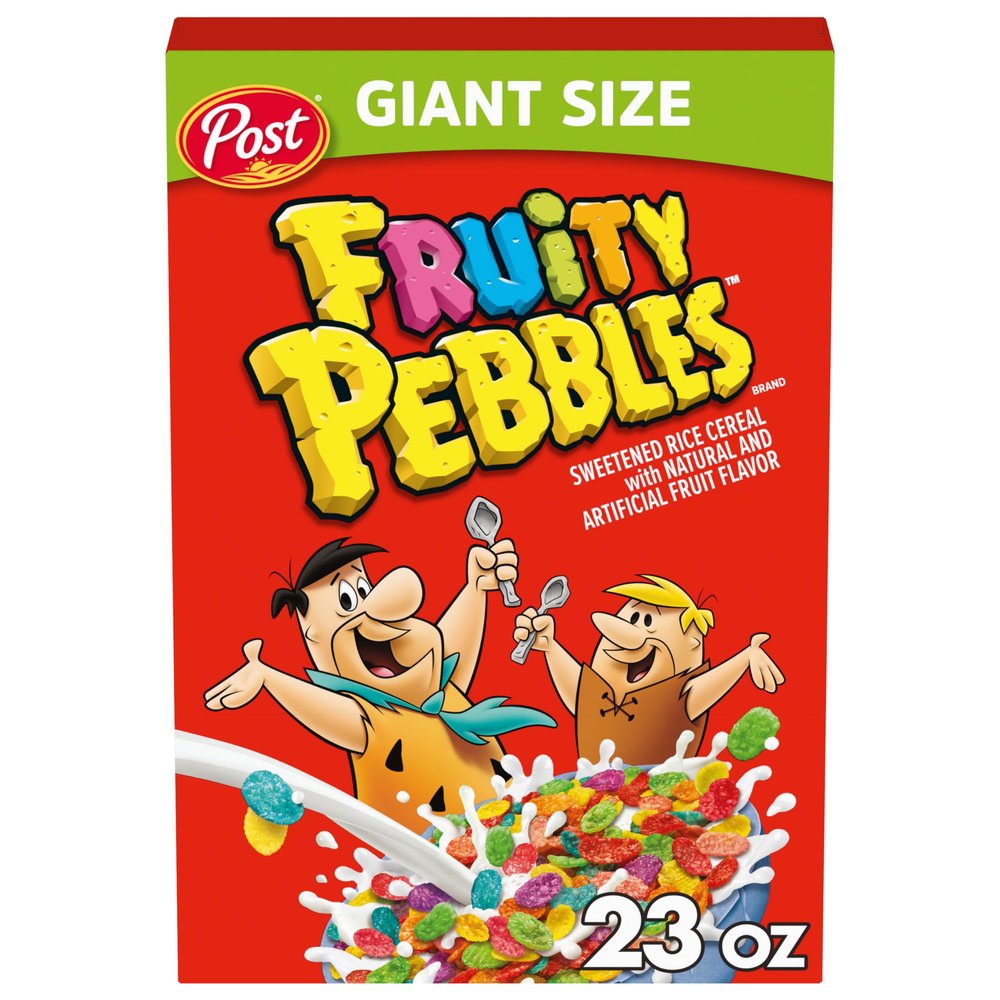 Fruity PEBBLES Breakfast Cereal, Gluten-Free, Sweetened Rice Crunch with 10 Vitamins and Minerals, 23 oz Extra Large Size Box
