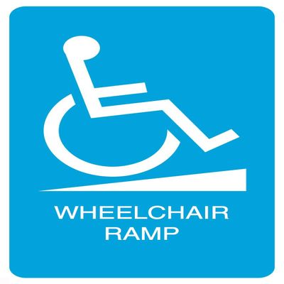 New Great Blue Handicap Symbol Wheelchair Ramp Print Parking Car Lot Business Office Sign Aluminum Metal,12x18 for Outside/InsideSingle Sign