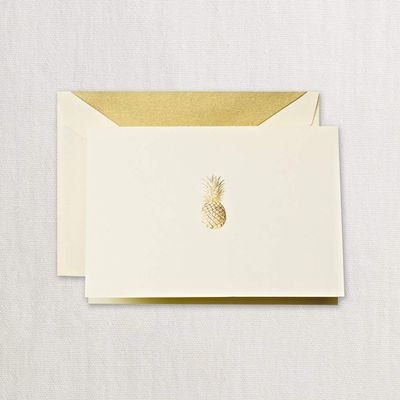 Crane & Co. Hand Engraved Pineapple Note Cards- Pack of 15 Cards