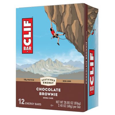CLIF BAR - Chocolate Brownie Flavor - Made with Organic Oats - Energy Bars - Non-GMO - Plant Based Protein Bars (12 Pack)