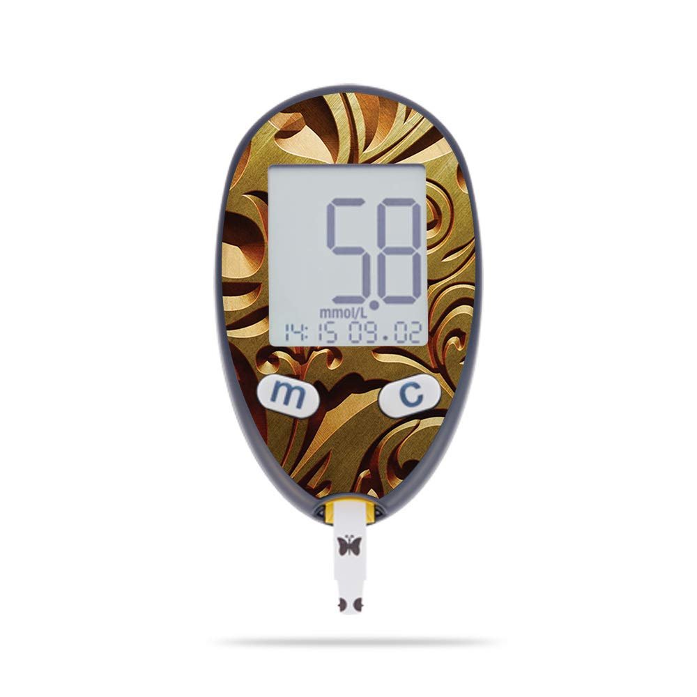 MightySkins Skin Compatible with Abbott Freestyle Freedom Lite - Mosaic Gold | Protective, Durable, and Unique Vinyl Decal wrap Cover | Easy to Apply, Remove, and Change Styles | Made in The USA