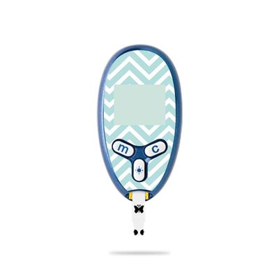 MightySkins Skin Compatible with Abbott Freestyle Lite - Aqua Chevron | Protective, Durable, and Unique Vinyl Decal wrap Cover | Easy to Apply, Remove, and Change Styles | Made in The USA