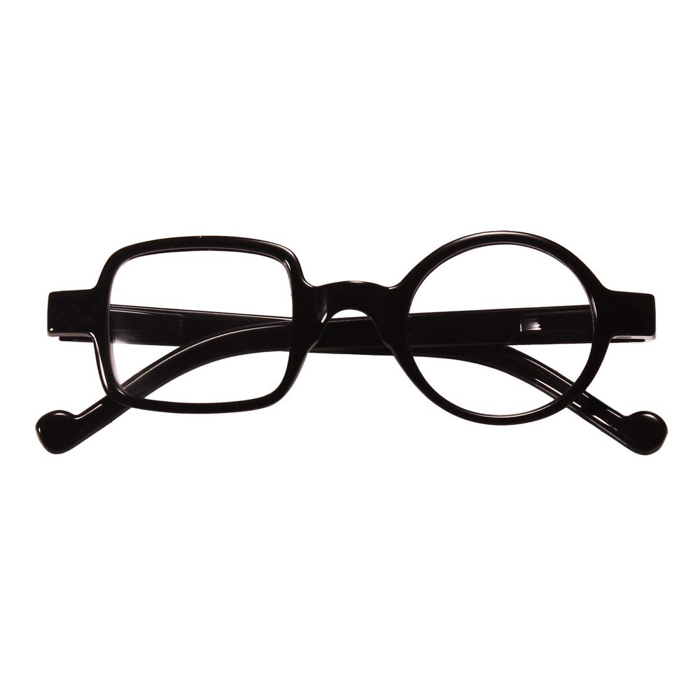 BEISON One Square One Round Readers Reading Glasses (Black, 3.5)