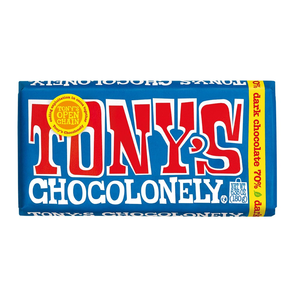 Tony's Chocolonely - 70% Dark Chocolate Bar - Belgium Chocolate