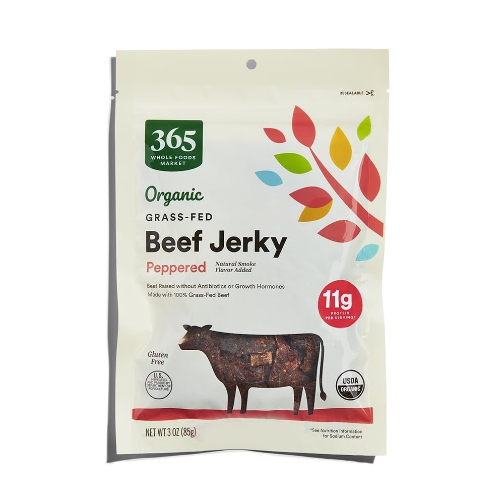 365 by Whole Foods Market, Organic Peppered Beef Jerky, 3 Ounce