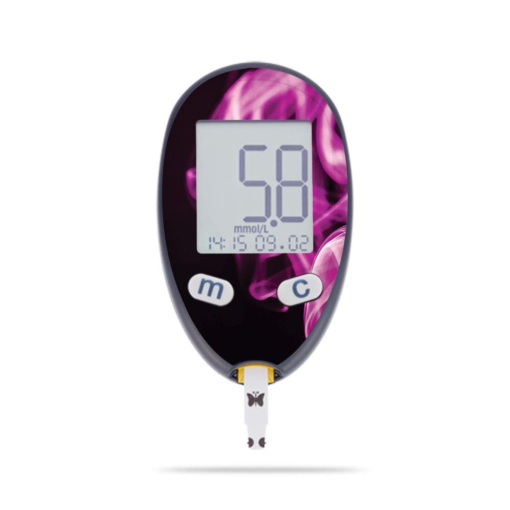MightySkins Skin Compatible with Abbott Freestyle Freedom Lite - Pink Flames | Protective, Durable, and Unique Vinyl Decal wrap Cover | Easy to Apply, Remove, and Change Styles | Made in The USA