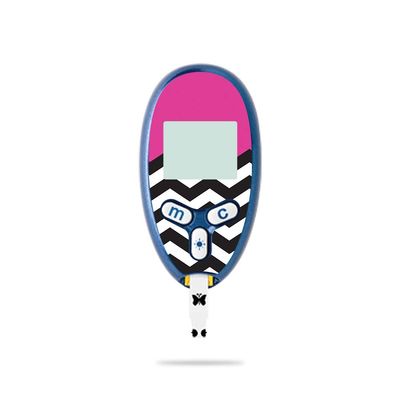 MightySkins Skin Compatible with Abbott Freestyle Lite - Hot Pink Chevron | Protective, Durable, and Unique Vinyl Decal wrap Cover | Easy to Apply, Remove, and Change Styles | Made in The USA