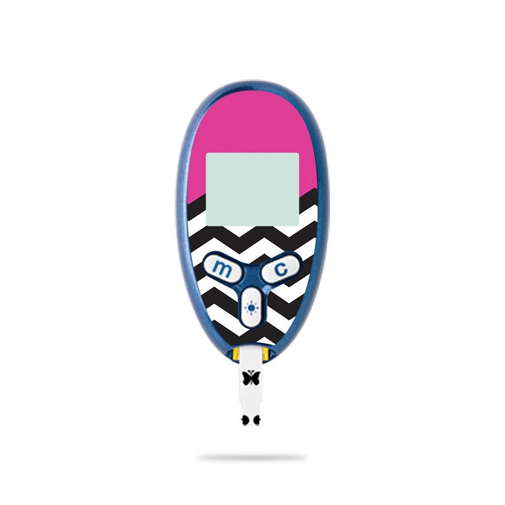 MightySkins Skin Compatible with Abbott Freestyle Lite - Hot Pink Chevron | Protective, Durable, and Unique Vinyl Decal wrap Cover | Easy to Apply, Remove, and Change Styles | Made in The USA