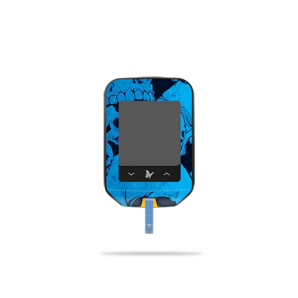 MightySkins Skin Compatible with Abbott Freestyle Precision Neo - Blue Skulls | Protective, Durable, and Unique Vinyl Decal wrap Cover | Easy to Apply, Remove, and Change Styles | Made in The USA