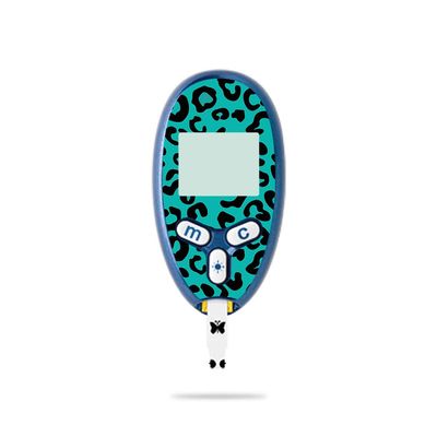 MightySkins Skin Compatible with Abbott Freestyle Lite - Teal Leopard | Protective, Durable, and Unique Vinyl Decal wrap Cover | Easy to Apply, Remove, and Change Styles | Made in The USA