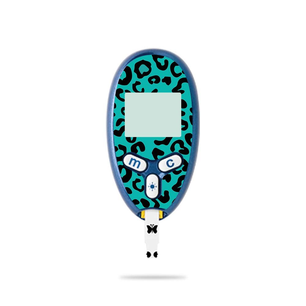 MightySkins Skin Compatible with Abbott Freestyle Lite - Teal Leopard | Protective, Durable, and Unique Vinyl Decal wrap Cover | Easy to Apply, Remove, and Change Styles | Made in The USA