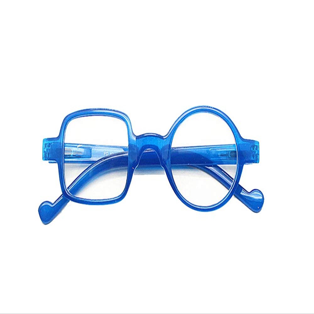 BEISON One Square One Round Readers Reading Glasses (Blue, 1.0)