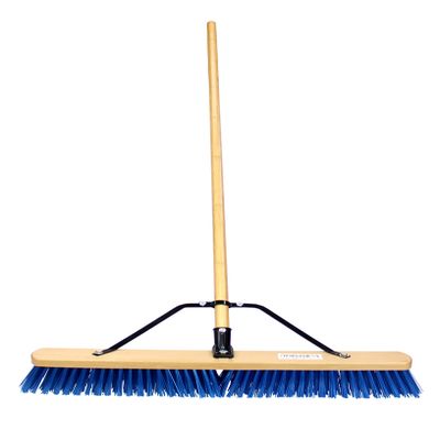 24'' RK Safety Wooden Push Broom With Brace and Bamboo Handle (Pack of 6)