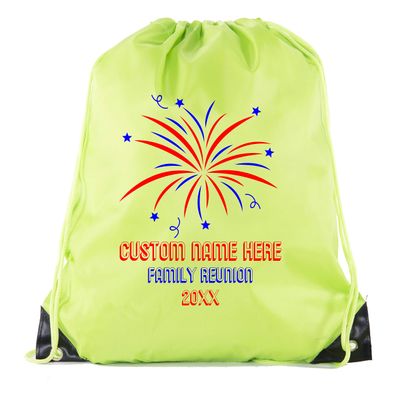 Fireworks with custom name- Family Reunion Party Favor Gift Bags - 10PK Lime CE2500FAM S36