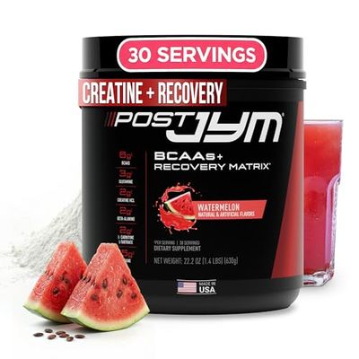Post JYM Active Matrix - Post-Workout with BCAA's, Glutamine, Creatine HCL, Beta-Alanine, and More | JYM Supplement Science | Watermelon, 30 Servings