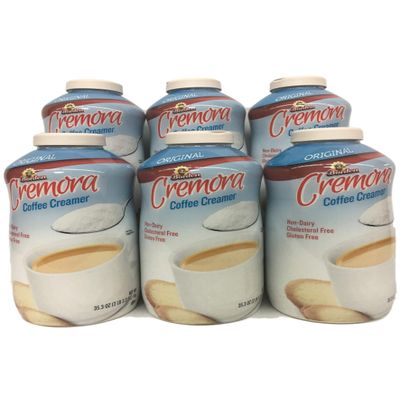 Borden Cremora Non Dairy Coffee Creamer Powder 35.3 oz with Plastic Coffee Stirrers (Pack of 6)