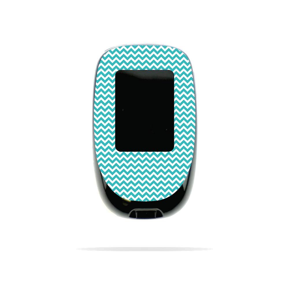 MightySkins Skin Compatible with Accu-Chek Nano - Turquoise Chevron | Protective, Durable, and Unique Vinyl Decal wrap Cover | Easy to Apply, Remove, and Change Styles | Made in The USA