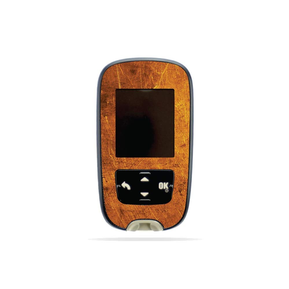 MightySkins Skin Compatible with Accu-Chek Guide - Textured Gold | Protective, Durable, and Unique Vinyl Decal wrap Cover | Easy to Apply, Remove, and Change Styles | Made in The USA