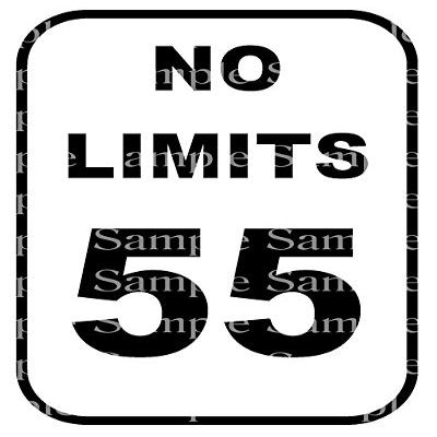 1/2 Sheet - No Limits 55th Birthday Sign - D24349 - 2D Edible Cake/Cupcake Party Topper - D24349