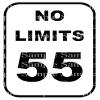 1/2 Sheet - No Limits 55th Birthday Sign - D24349 - 2D Edible Cake/Cupcake Party Topper - D24349 view 1