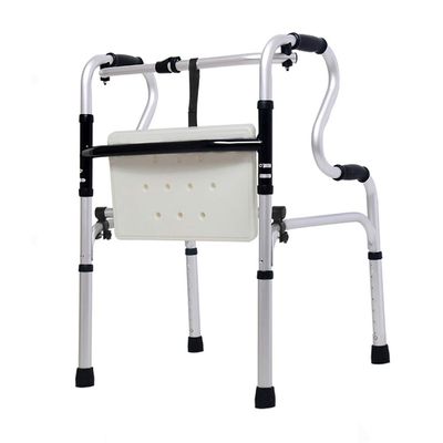 Bariatric Heavy-Duty Folding Walker with Shower Seat for Seniors - Adult Walkers - Portable Mobility Aid for Elderly Adjustable Height