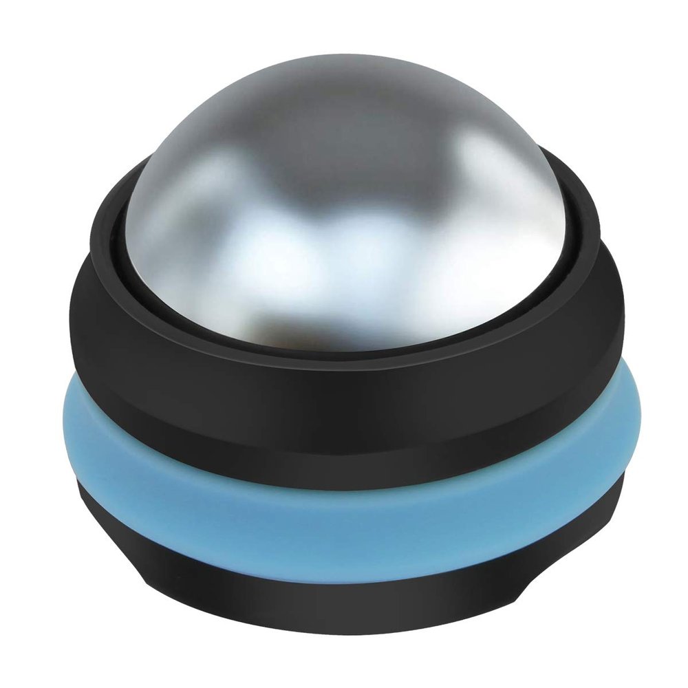 AHIER Cold Massage Roller Ball, Stainless Steel Cold Therapy Relief, Free Rolling Removable Gel Ball Deep Tissue Massage Pain Relief, Great Tool for Back/Neck Pain, Muscles Recovery (Black)
