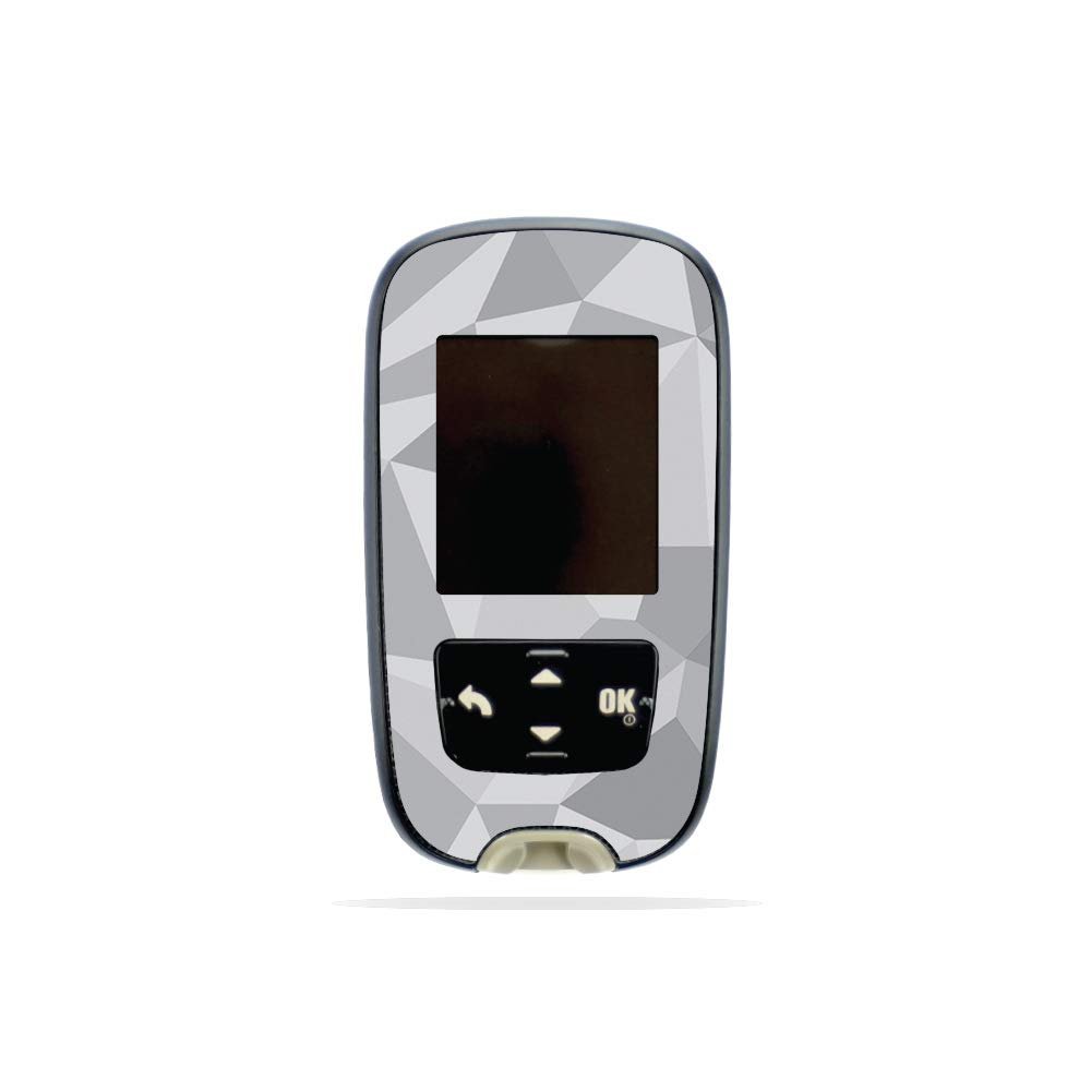 MightySkins Skin Compatible with Accu-Chek Guide - Gray Polygon | Protective, Durable, and Unique Vinyl Decal wrap Cover | Easy to Apply, Remove, and Change Styles | Made in The USA