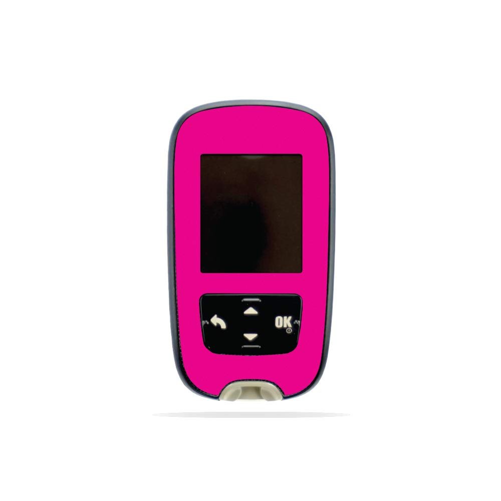 MightySkins Skin Compatible with Accu-Chek Guide - Solid Hot Pink | Protective, Durable, and Unique Vinyl Decal wrap Cover | Easy to Apply, Remove, and Change Styles | Made in The USA