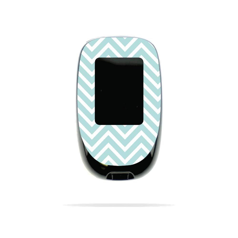 MightySkins Skin Compatible with Accu-Chek Nano - Aqua Chevron | Protective, Durable, and Unique Vinyl Decal wrap Cover | Easy to Apply, Remove, and Change Styles | Made in The USA